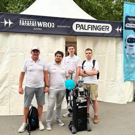 The WRO Austria team at the competition